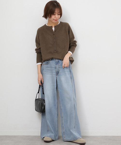 JOURNAL STANDARD relume（ジャーナルスタンダード　レリューム）の「《追加2》ウールミックス2WAYビッグプルオーバー（ニット/セーター・レディース・ブラウン/チャコールグレー/グレー系その他/レッド・FREE）」の21枚目の写真