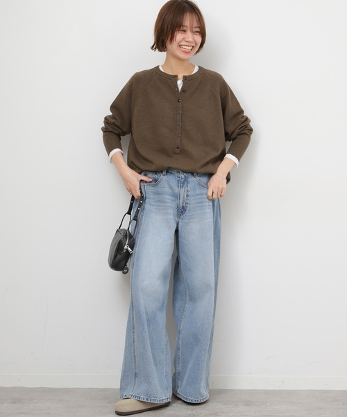 JOURNAL STANDARD relume（ジャーナルスタンダード　レリューム）の「《追加2》ウールミックス2WAYビッグプルオーバー（ニット/セーター・レディース・ブラウン/チャコールグレー/グレー系その他/レッド・FREE）」の22枚目の写真