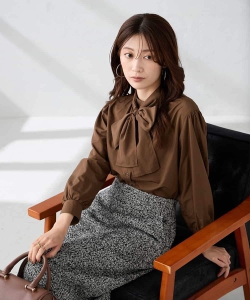 a.v.v（アーヴェヴェ）の「ロービングツイードナロースカート（スカート・レディース・チャコールグレー/ブラック・36/38/40）」の5枚目の写真