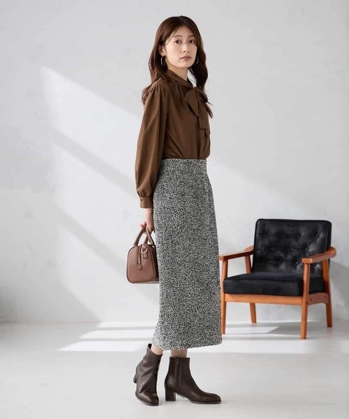 a.v.v（アーヴェヴェ）の「ロービングツイードナロースカート（スカート・レディース・チャコールグレー/ブラック・36/38/40）」の10枚目の写真