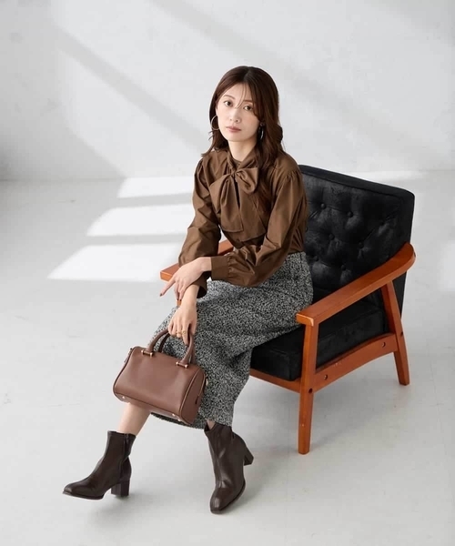 a.v.v（アーヴェヴェ）の「ロービングツイードナロースカート（スカート・レディース・チャコールグレー/ブラック・36/38/40）」の14枚目の写真