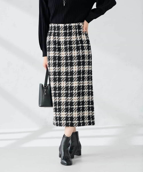 a.v.v（アーヴェヴェ）の「ロービングツイードナロースカート（スカート・レディース・チャコールグレー/ブラック・36/38/40）」の16枚目の写真