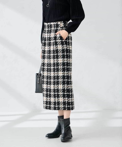 a.v.v（アーヴェヴェ）の「ロービングツイードナロースカート（スカート・レディース・チャコールグレー/ブラック・36/38/40）」の17枚目の写真