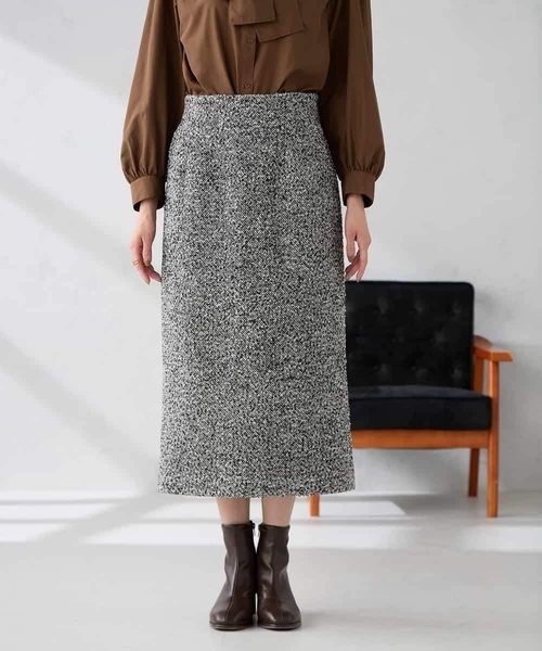 a.v.v（アーヴェヴェ）の「ロービングツイードナロースカート（スカート・レディース・チャコールグレー/ブラック・36/38/40）」の21枚目の写真