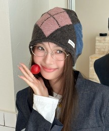 Vipoa（ヴィポア）の「ダイヤモンドチェックニット帽（ニットキャップ/ビーニー）」