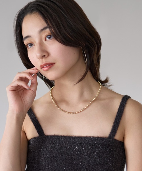 ciite'（シーテ）の「ボールチェーンネックレス（ネックレス・レディース・シルバー/ゴールド・XL/L）」の5枚目の写真