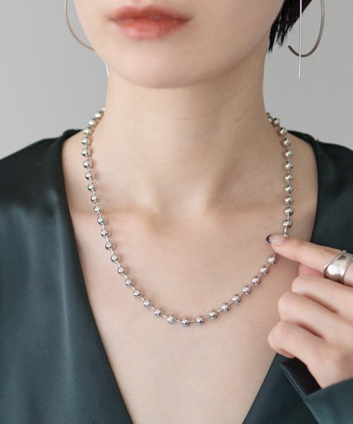 ciite'（シーテ）の「ボールチェーンネックレス（ネックレス・レディース・シルバー/ゴールド・XL/L）」の14枚目の写真