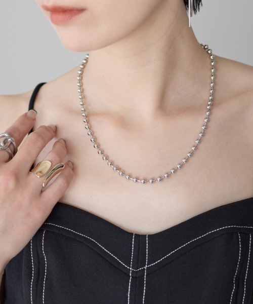 ciite'（シーテ）の「ボールチェーンネックレス（ネックレス・レディース・シルバー/ゴールド・XL/L）」の9枚目の写真