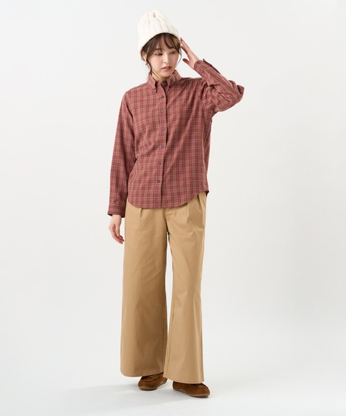 TOKYO SHIRTS(トウキョウシャツ)の「ボタンダウンチェックシャツ(シャツ/ブラウス・レディース・ネイビー/エンジ・M/L/LL)」の8枚目の写真