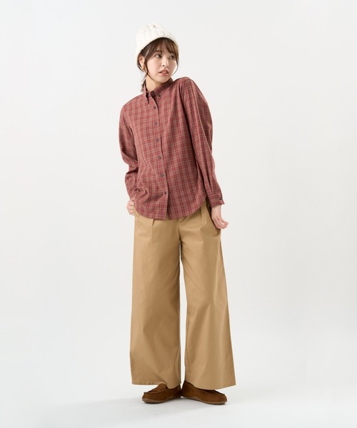TOKYO SHIRTS(トウキョウシャツ)の「ボタンダウンチェックシャツ(シャツ/ブラウス・レディース・ネイビー/エンジ・M/L/LL)」の9枚目の写真