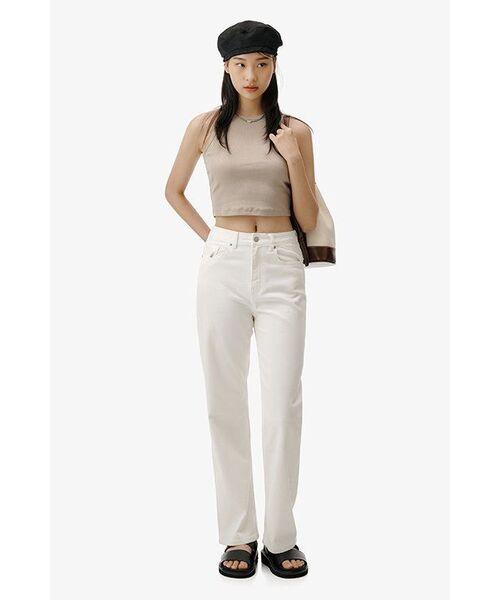MUSINSA STANDARD WOMAN（ムシンサスタンダードウーマン）の「ウィメンズレーサーバッククロップタンクトップ[グレーシュベージュ]（Tシャツ/カットソー・レディース・その他・SMALL/MEDIUM/LARGE/X-SMALL）」の15枚目の写真