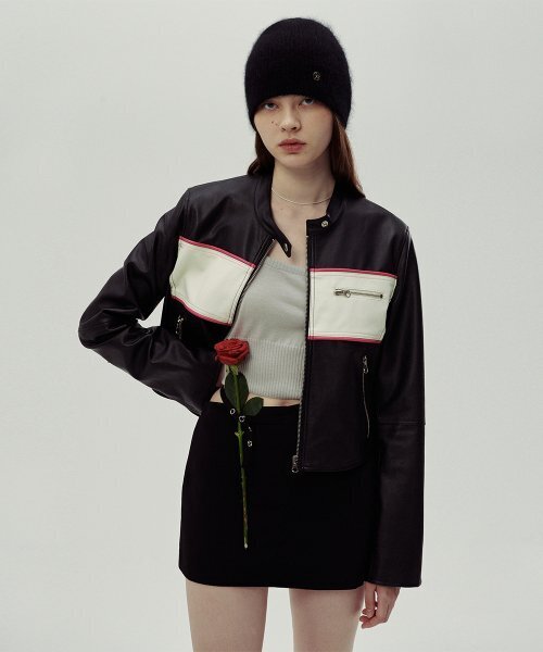 FAUX LEATHER SLIM BIKER JACKET
