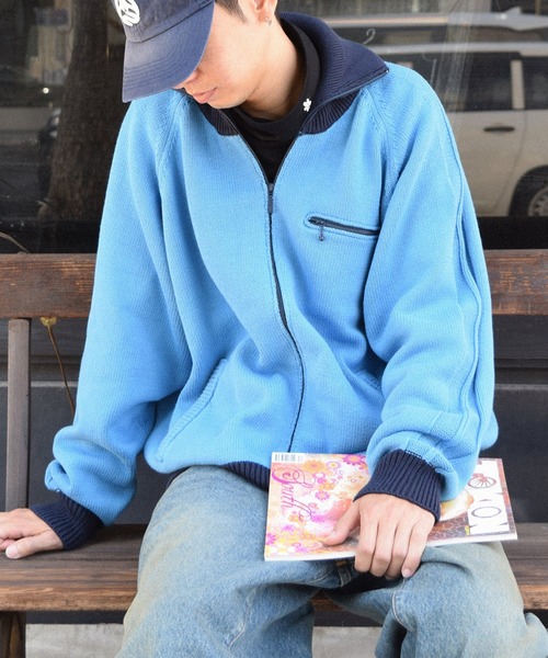 Anachronorm(アナクロノーム)の「【ANACHRONORM】BICOLOR DRIVERS KNIT(ニット/セーター・メンズ・レッド/ブルー・2/3)」の5枚目の写真