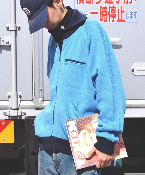 Anachronorm(アナクロノーム)の「【ANACHRONORM】BICOLOR DRIVERS KNIT(ニット/セーター・メンズ・レッド/ブルー・2/3)」の6枚目の写真