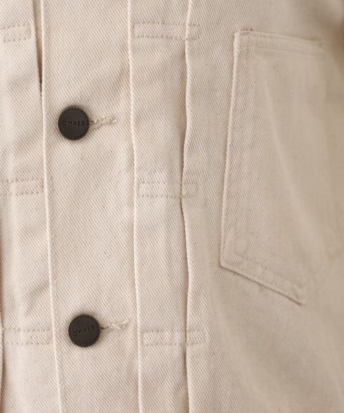 OMNES(オムネス)の「ノーカラーデニムジャケット(デニムジャケット・レディース・アイボリー・M)」の11枚目の写真