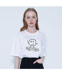 [UNISEX]ドットボード描画半ファルティ_ホワイト