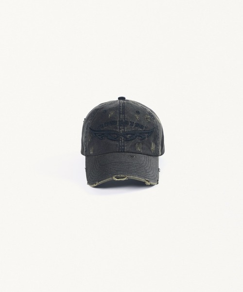 FORSOMEONE(フォーサムワン)の「FORSOMEONE F-FLAME DAMAGE CAP(キャップ・メンズ・ブラック・FREE)」の2枚目の写真