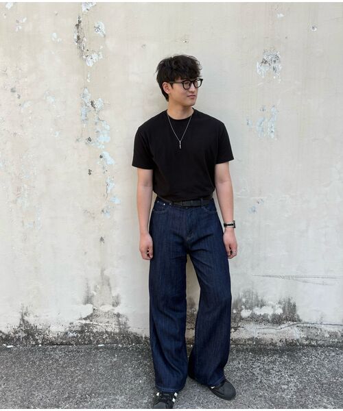 GLW(ジーエルダブリュ)の「リネンライクイージーワイドデニムパンツディープインディゴ(デニムパンツ・レディース・その他・LARGE/MEDIUM/SMALL/X-LARGE/X-SMALL/XX-SMALL)」の6枚目の写真