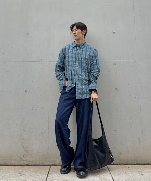 GLW(ジーエルダブリュ)の「リネンライクイージーワイドデニムパンツディープインディゴ(デニムパンツ・レディース・その他・LARGE/MEDIUM/SMALL/X-LARGE/X-SMALL/XX-SMALL)」の7枚目の写真
