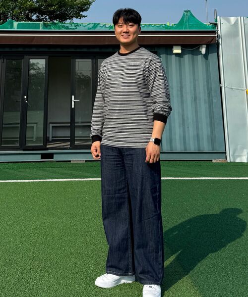 GLW(ジーエルダブリュ)の「リネンライクイージーワイドデニムパンツディープインディゴ(デニムパンツ・レディース・その他・LARGE/MEDIUM/SMALL/X-LARGE/X-SMALL/XX-SMALL)」の8枚目の写真