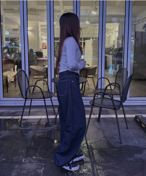 GLW(ジーエルダブリュ)の「リネンライクイージーワイドデニムパンツディープインディゴ(デニムパンツ・レディース・その他・LARGE/MEDIUM/SMALL/X-LARGE/X-SMALL/XX-SMALL)」の21枚目の写真
