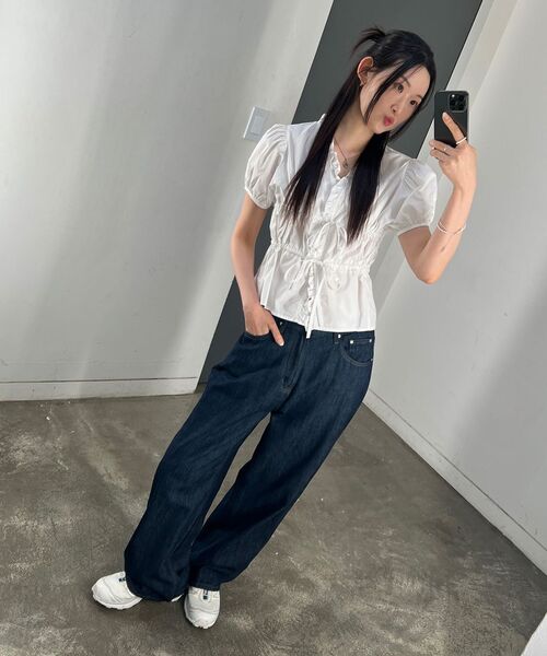 GLW(ジーエルダブリュ)の「リネンライクイージーワイドデニムパンツディープインディゴ(デニムパンツ・レディース・その他・LARGE/MEDIUM/SMALL/X-LARGE/X-SMALL/XX-SMALL)」の18枚目の写真