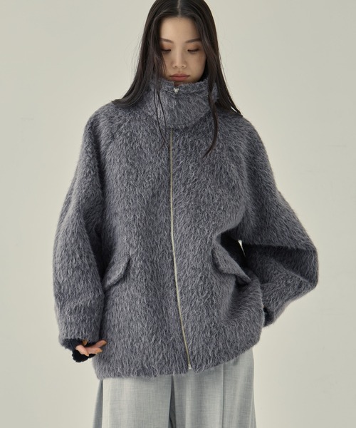 STUDIOUS（ステュディオス）の「【STUDIOUS/ステュディオス】《EC限定カラー》STAND COLLAR SHAGGY MIDDLE COAT/スタンドカラーシャギーミドルコート/軽アウター（その他アウター・レディース・ライトブルー/ベージュ/ダークグレー・FREE）」の9枚目の写真