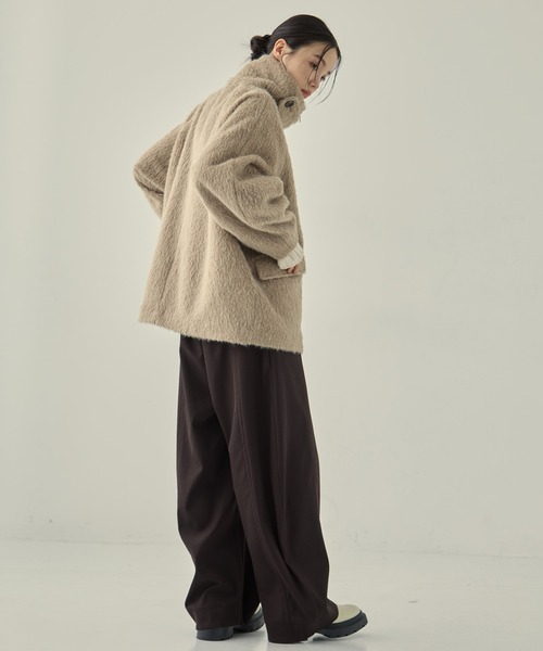 STUDIOUS（ステュディオス）の「【STUDIOUS/ステュディオス】《EC限定カラー》STAND COLLAR SHAGGY MIDDLE COAT/スタンドカラーシャギーミドルコート/軽アウター（その他アウター・レディース・ライトブルー/ベージュ/ダークグレー・FREE）」の22枚目の写真