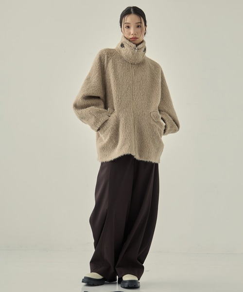 STUDIOUS（ステュディオス）の「【STUDIOUS/ステュディオス】《EC限定カラー》STAND COLLAR SHAGGY MIDDLE COAT/スタンドカラーシャギーミドルコート/軽アウター（その他アウター・レディース・ライトブルー/ベージュ/ダークグレー・FREE）」の20枚目の写真