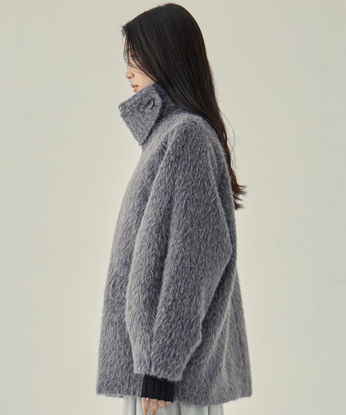 STUDIOUS（ステュディオス）の「【STUDIOUS/ステュディオス】《EC限定カラー》STAND COLLAR SHAGGY MIDDLE COAT/スタンドカラーシャギーミドルコート/軽アウター（その他アウター・レディース・ライトブルー/ベージュ/ダークグレー・FREE）」の12枚目の写真