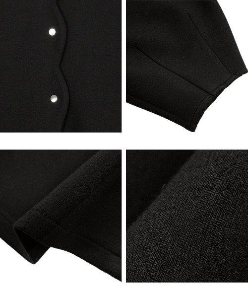 KOBE LETTUCE（コウベレタス）の「ダイバー素材スカラップコート（ノーカラーコート・レディース・ブラック/チャコール/モカ/アイボリー系・M）」の14枚目の写真