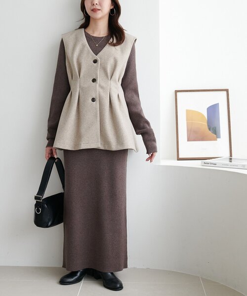 セール】【褒められ確定!/3点セット】ペプラムジレ付マルチウェイ