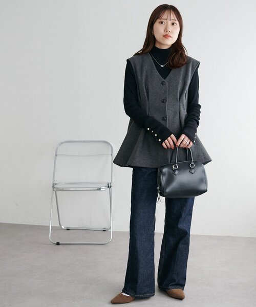 セール】【褒められ確定!/3点セット】ペプラムジレ付マルチウェイ