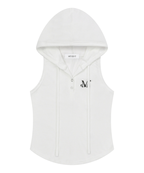 MUCENT(ムセント)の「ルエンシグネチャースリムフードスリーブレスナシ (4カラー)(Tシャツ/カットソー・レディース・チャコールグレー/グレー/ブラック/ホワイト・FREE)」の18枚目の写真