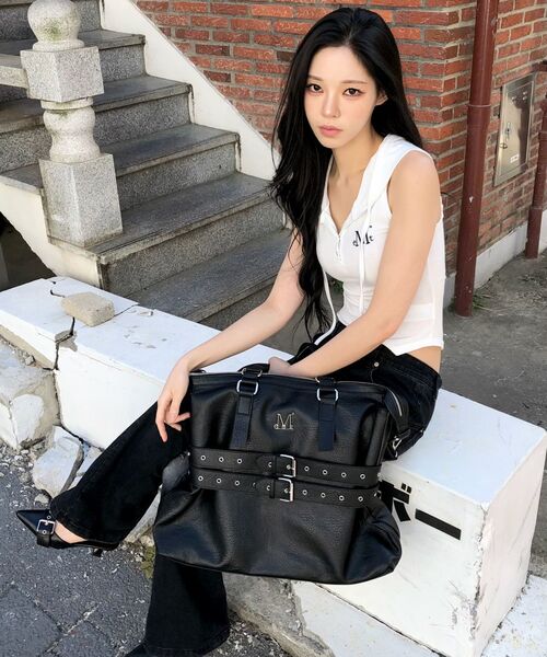 MUCENT(ムセント)の「ルエンシグネチャースリムフードスリーブレスナシ (4カラー)(Tシャツ/カットソー・レディース・チャコールグレー/グレー/ブラック/ホワイト・FREE)」の14枚目の写真