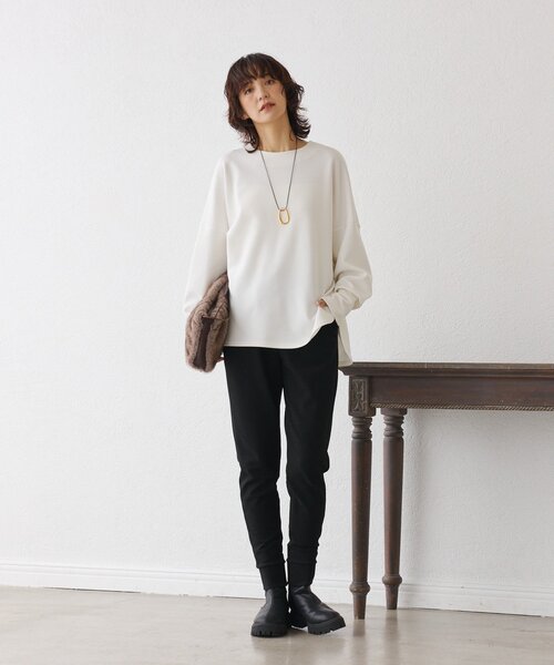 RIVE DROITE（リヴドロワ）の「【MYSELFbyRD（マイセルフバイリヴドロワ）】JERSEY PANTS（その他パンツ・レディース・チャコールグレー/ブラック・FREE）」の3枚目の写真