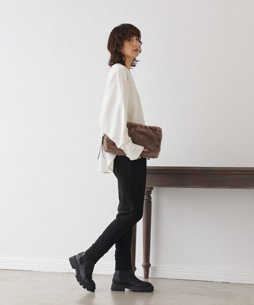 RIVE DROITE（リヴドロワ）の「【MYSELFbyRD（マイセルフバイリヴドロワ）】JERSEY PANTS（その他パンツ・レディース・チャコールグレー/ブラック・FREE）」の4枚目の写真