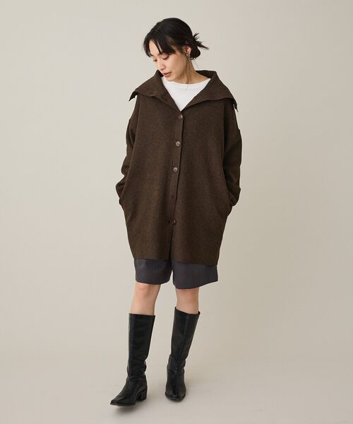 CRAFT STANDARD BOUTIQUE(クラフトスタンダードブティック)の「ビッグカラーコーディガン<ハンドウォッシャブル>(カーディガン/ボレロ・レディース・ブラウン/カーキ・FREE)」の9枚目の写真