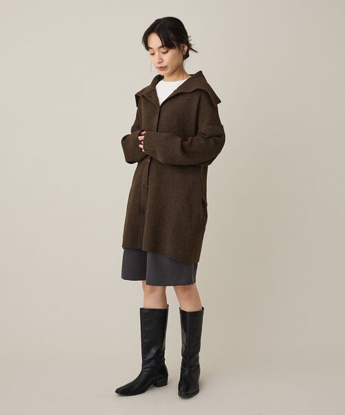 CRAFT STANDARD BOUTIQUE(クラフトスタンダードブティック)の「ビッグカラーコーディガン<ハンドウォッシャブル>(カーディガン/ボレロ・レディース・ブラウン/カーキ・FREE)」の10枚目の写真