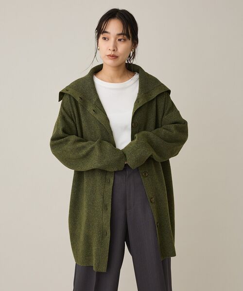 CRAFT STANDARD BOUTIQUE(クラフトスタンダードブティック)の「ビッグカラーコーディガン<ハンドウォッシャブル>(カーディガン/ボレロ・レディース・ブラウン/カーキ・FREE)」の13枚目の写真
