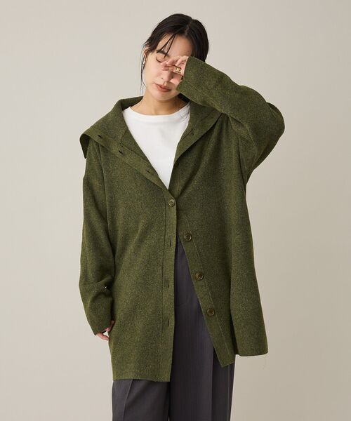 CRAFT STANDARD BOUTIQUE(クラフトスタンダードブティック)の「ビッグカラーコーディガン<ハンドウォッシャブル>(カーディガン/ボレロ・レディース・ブラウン/カーキ・FREE)」の14枚目の写真