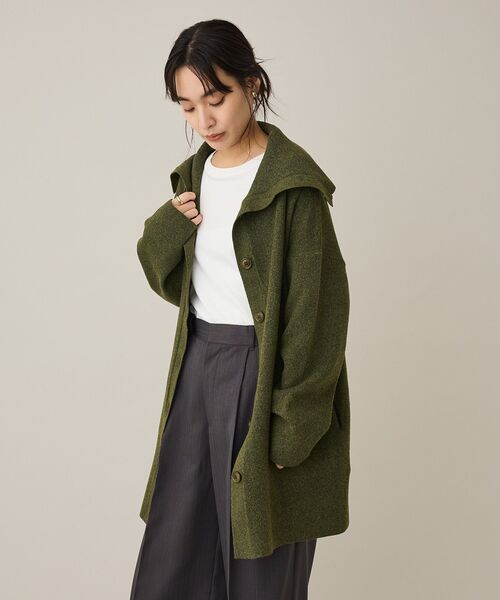 CRAFT STANDARD BOUTIQUE(クラフトスタンダードブティック)の「ビッグカラーコーディガン<ハンドウォッシャブル>(カーディガン/ボレロ・レディース・ブラウン/カーキ・FREE)」の15枚目の写真