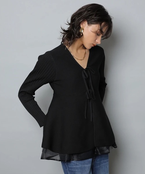 ペプラムカーデ（ニット/セーター）｜CADUNE（カデュネ）の