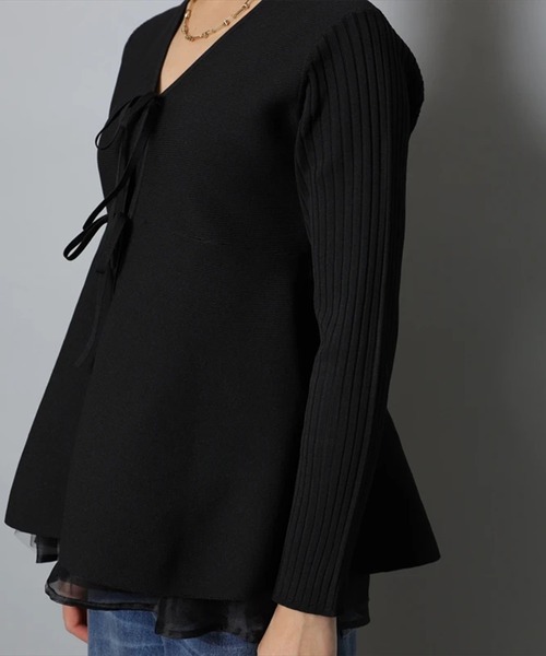 ペプラムカーデ（ニット/セーター）｜CADUNE（カデュネ）の