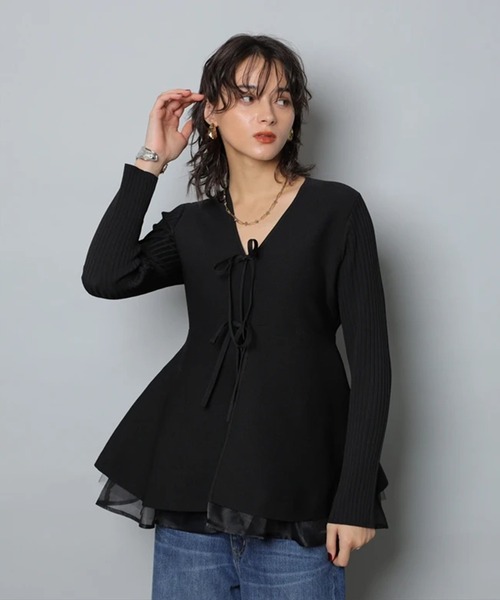 ペプラムカーデ（ニット/セーター）｜CADUNE（カデュネ）の