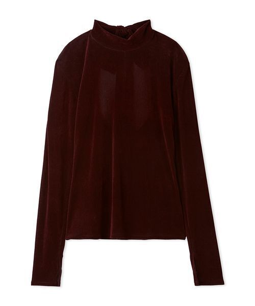 FRAY I.D（フレイアイディー）の「バックオープンフロッキーチュールトップス（Tシャツ/カットソー・レディース・ブラック/ボルドー/ピンク・F）」の3枚目の写真