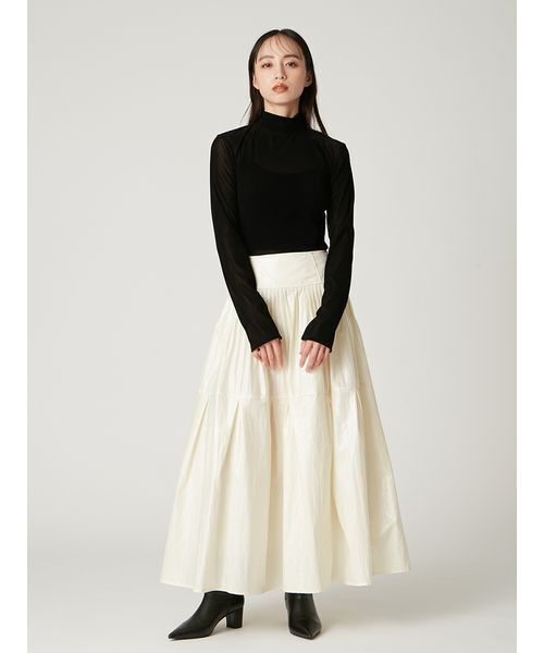 FRAY I.D（フレイアイディー）の「バックオープンフロッキーチュールトップス（Tシャツ/カットソー・レディース・ブラック/ボルドー/ピンク・F）」の20枚目の写真