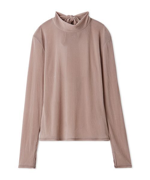 FRAY I.D（フレイアイディー）の「バックオープンフロッキーチュールトップス（Tシャツ/カットソー・レディース・ブラック/ボルドー/ピンク・F）」の5枚目の写真