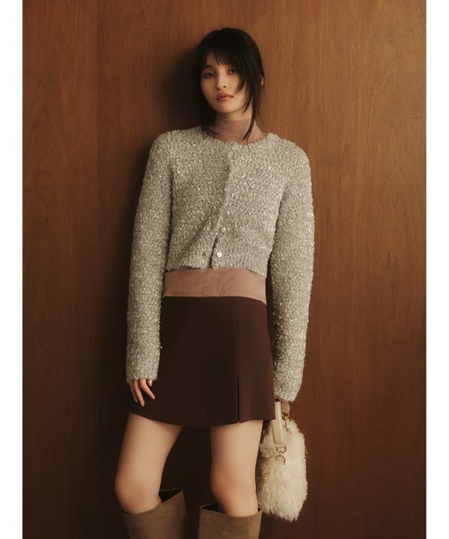 FRAY I.D（フレイアイディー）の「バックオープンフロッキーチュールトップス（Tシャツ/カットソー・レディース・ブラック/ボルドー/ピンク・F）」の6枚目の写真