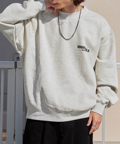 FOG ESSENTIALS（エフオージーエッセンシャルズ）の「FOG ESSENTIALS/エッセンシャルズ 22SS BACK LOGO CREW SWEAT SHIRTS フロッキープリントスウェット（スウェット・メンズ・オートミール・S/M/L/XL）」の12枚目の写真